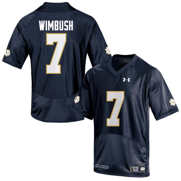 Men #7 Brandon Wimbush Notre Dame Fighting Irish College Football Jerseys-Navy Blue